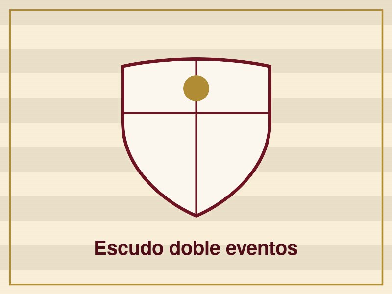 Escudo heráldico doble con orla para eventos