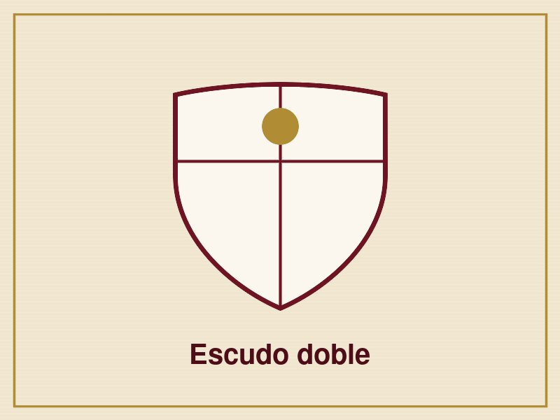 Escudo heráldico doble con dos apellidos
